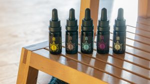 multiple bottles of cbd on a table